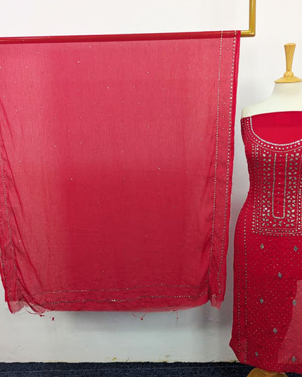 Handmade Mukesh Work Chiffon 2PC Unstitched