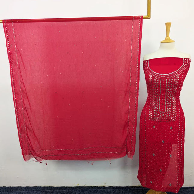 Handmade Mukesh Work Chiffon 2PC Unstitched
