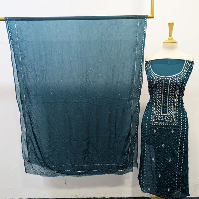 Handmade Mukesh Work Chiffon 2PC Unstitched