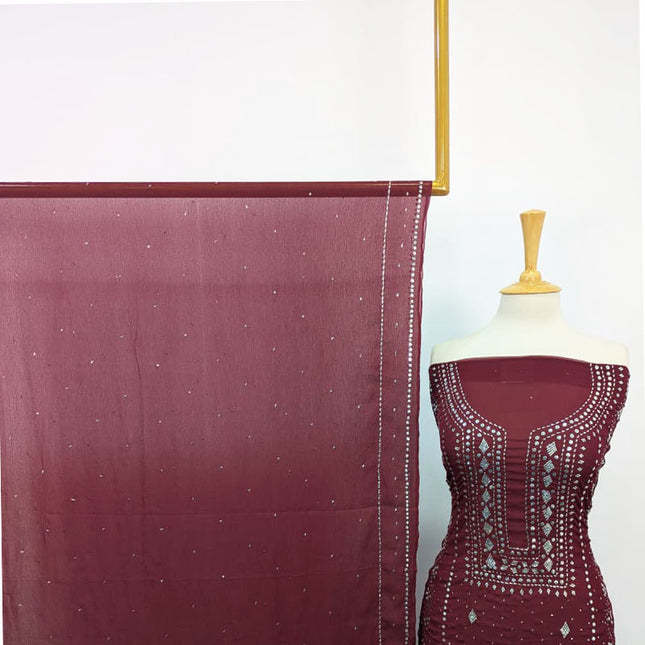 Handmade Mukesh Work Chiffon 2PC Unstitched