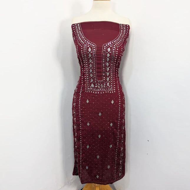 Handmade Mukesh Work Chiffon 2PC Unstitched