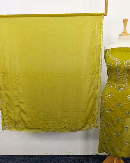 Handmade Mukesh Work Chiffon 2PC Unstitched