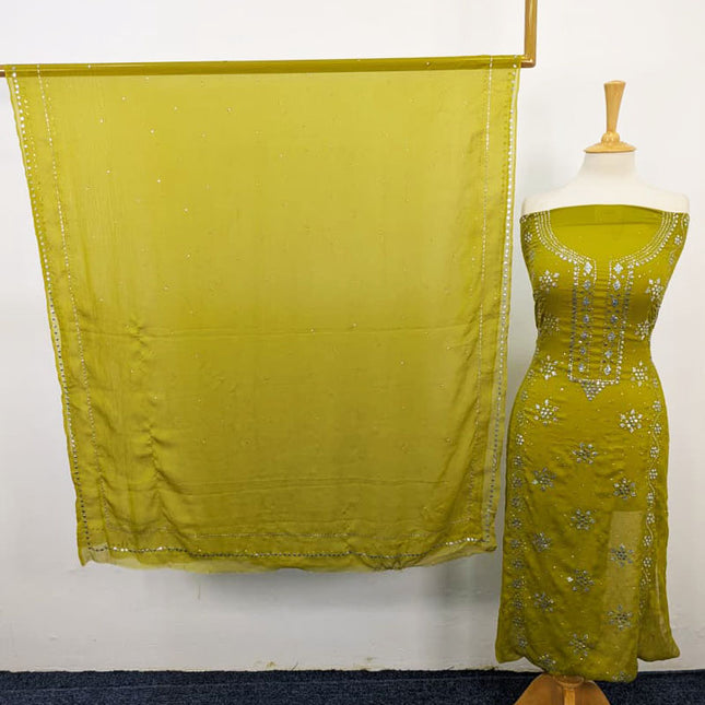 Handmade Mukesh Work Chiffon 2PC Unstitched