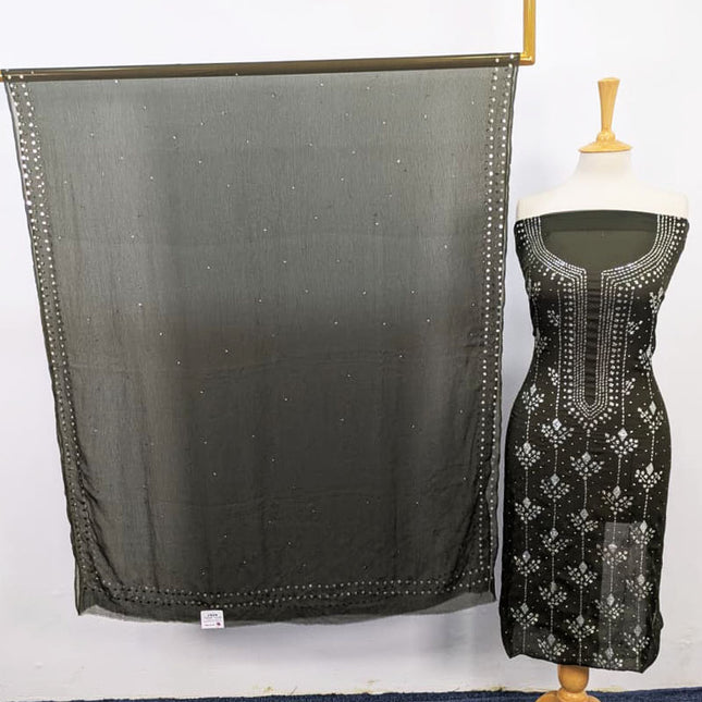 Handmade Mukesh Work Chiffon 2PC Unstitched