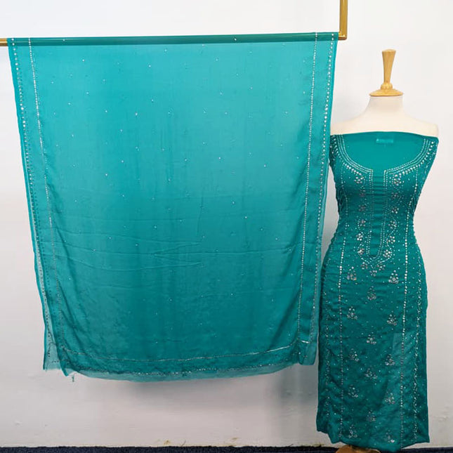 Handmade Mukesh Work Chiffon 2PC Unstitched