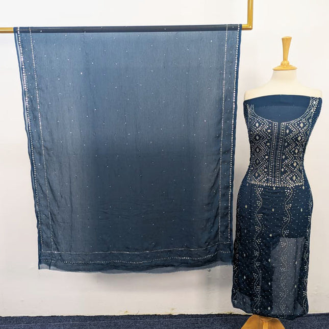 Handmade Mukesh Work Chiffon 2PC Unstitched