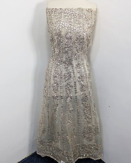 Handmade Heavy Gotta Work Organza Frock 2PC Unstitched ( Dyeable )