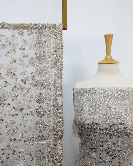 Heavy Gotta Work Organza Frock 2PC Unstitched ( Dyeable )