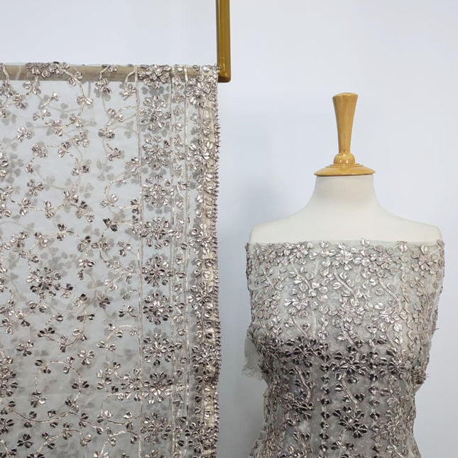 Heavy Gotta Work Organza Frock 2PC Unstitched ( Dyeable )