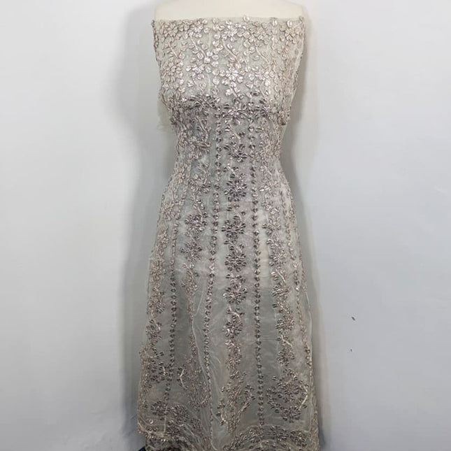 Heavy Gotta Work Organza Frock 2PC Unstitched ( Dyeable )