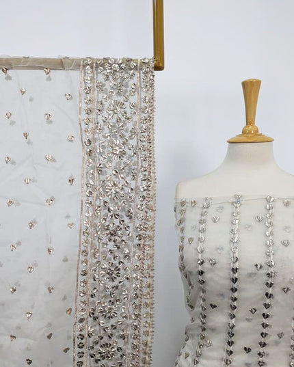 Handmade Dyeable Organza Gotta Work Frock 2PC Unstitched