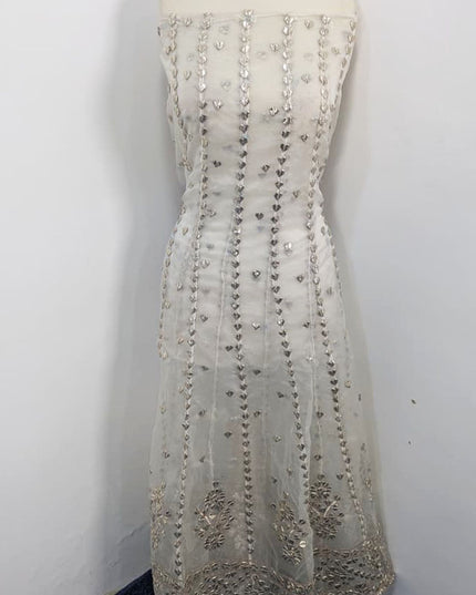 Handmade Dyeable Organza Gotta Work Frock 2PC Unstitched