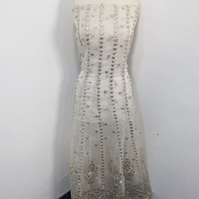 Handmade Dyeable Organza Gotta Work Frock 2PC Unstitched