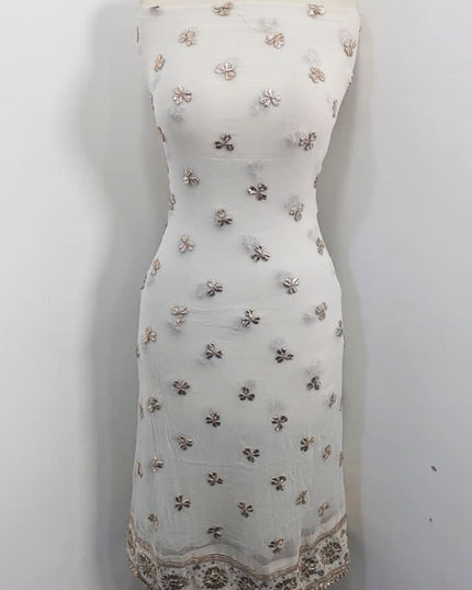 Handmade Dyeable Bamber Chiffon Gotta Work with 4 Sided Border Dupatta