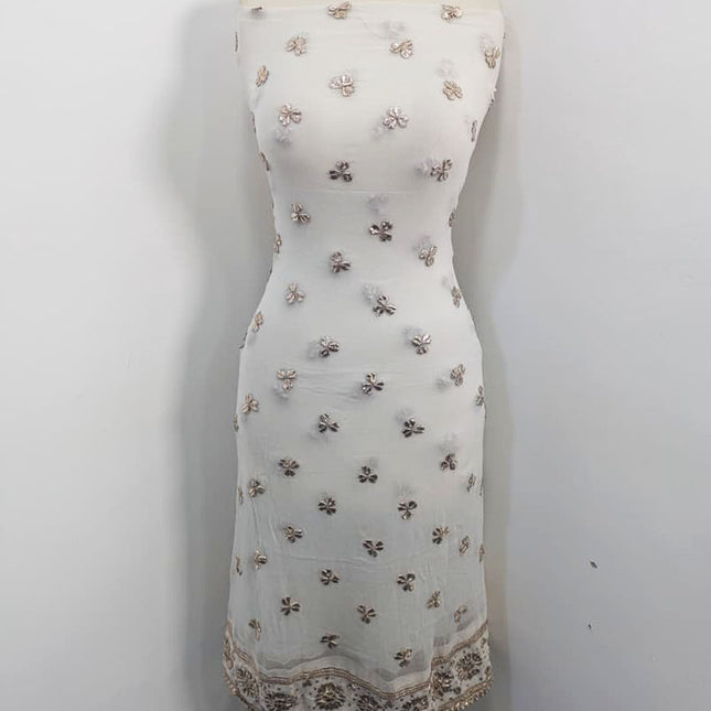 Handmade Dyeable Bamber Chiffon Gotta Work with 4 Sided Border Dupatta