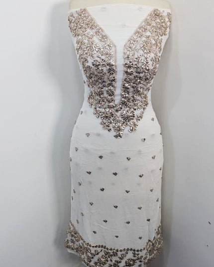 Handmade Dyeable Bamber Chiffon Gotta Work with 4 Sided Border Dupatta