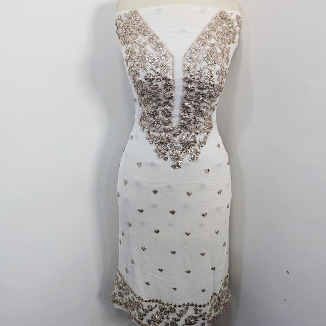 Handmade Dyeable Bamber Chiffon Gotta Work with 4 Sided Border Dupatta