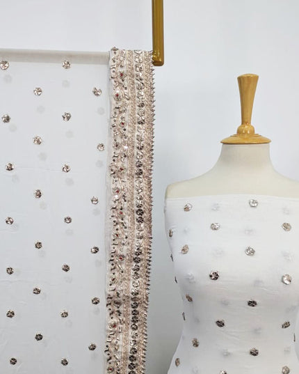 Handmade Dyeable Bamber Chiffon Gotta Work with 4 Sided Border Dupatta