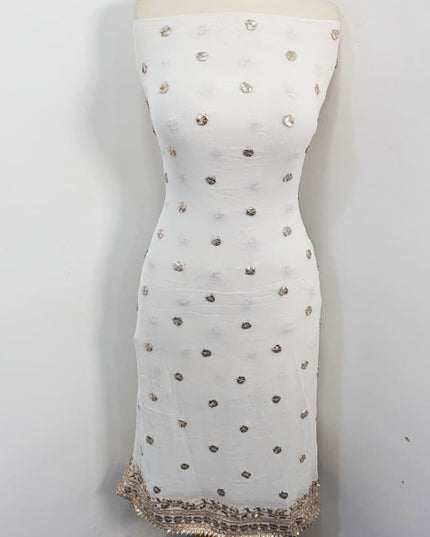 Handmade Dyeable Bamber Chiffon Gotta Work with 4 Sided Border Dupatta