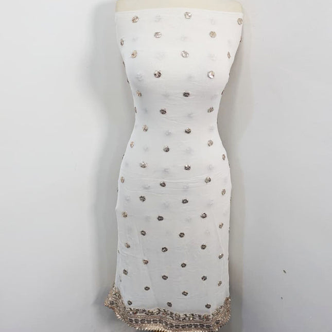 Handmade Dyeable Bamber Chiffon Gotta Work with 4 Sided Border Dupatta