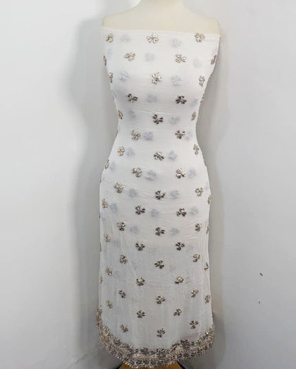 Handmade Dyeable Bamber Chiffon Gotta Work with 4 Sided Border Dupatta