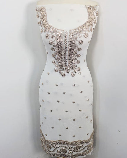 Handmade Dyeable Bamber Chiffon Gotta Work with 4 Sided Border Dupatta