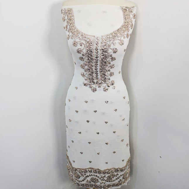 Handmade Dyeable Bamber Chiffon Gotta Work with 4 Sided Border Dupatta