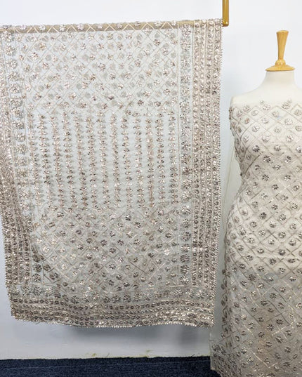 Handmade Organza Full Jaal Gotta Work Shirt & Dupatta ( Dyeable in All Colors )