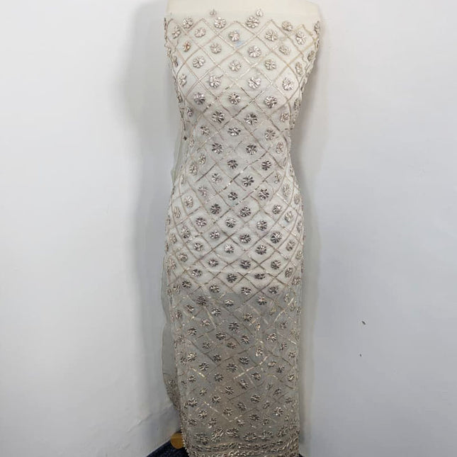 Handmade Organza Full Jaal Gotta Work Shirt & Dupatta ( Dyeable in All Colors )