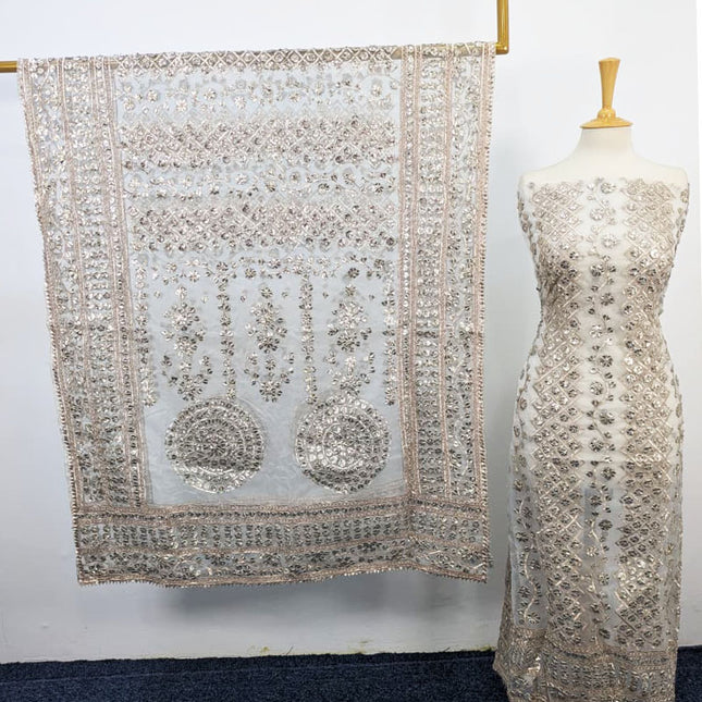 Handmade Organza Full Jaal Gotta Work Shirt & Dupatta ( Dyeable in All Colors )