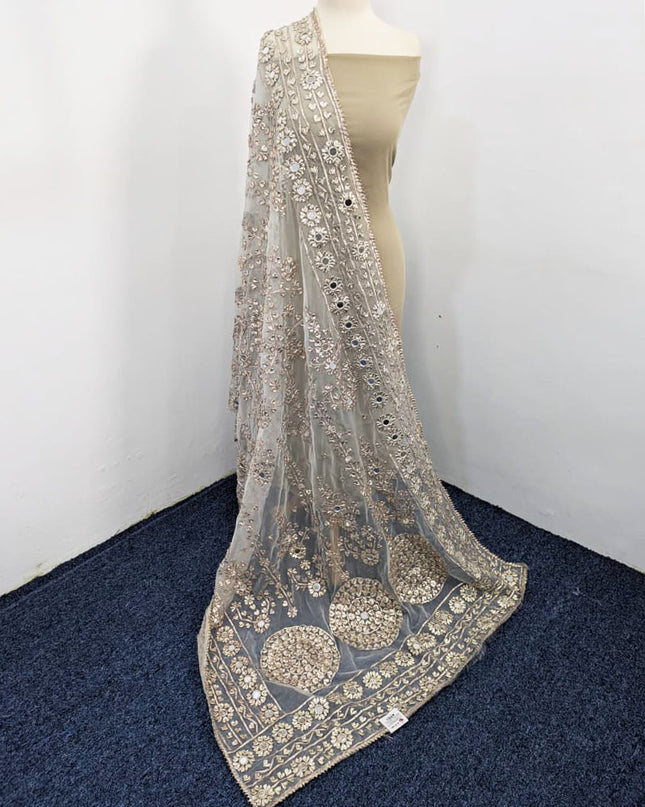 Handmade Gotta + Mirror Work Organza Dupatta ( Ready To Wear )