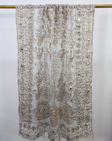 Handmade Gotta + Mirror Work Organza Dupatta ( Ready To Wear )