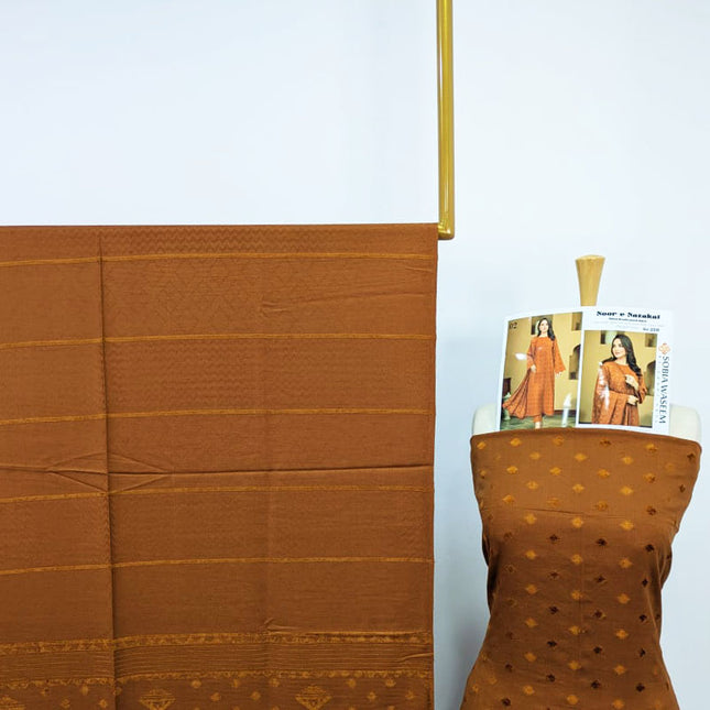 Fancy Velvet Brosha Peach 3PC Unstitched - Sobia Waseem Vol-2318