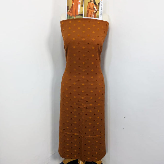 Fancy Velvet Brosha Peach 3PC Unstitched - Sobia Waseem Vol-2318