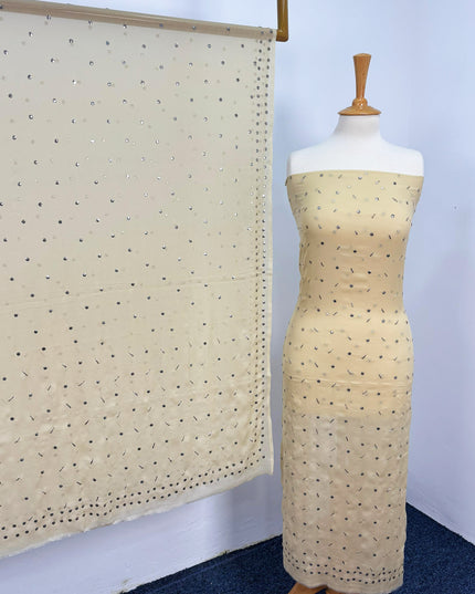 Handmade Pure  Chiffon With Chandi Mukesh Work