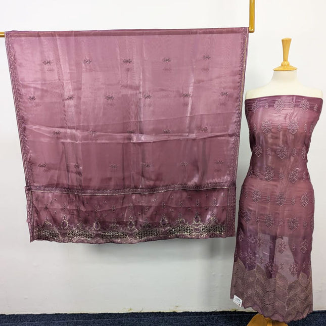 Fancy Embroidered Silk 2PC Unstitched Suit