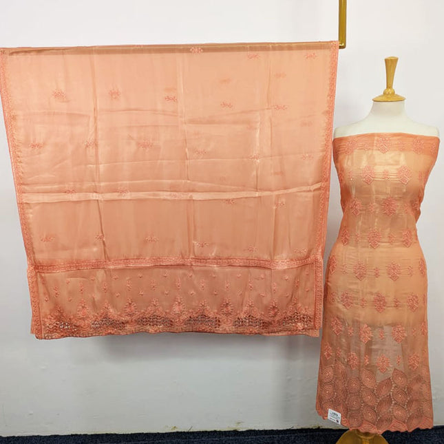Fancy Embroidered Silk 2PC Unstitched Suit