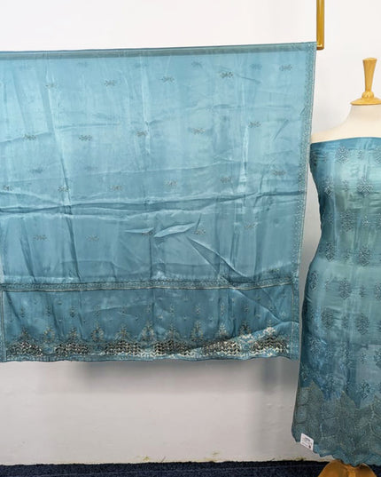 Fancy Embroidered Silk 2PC Unstitched Suit