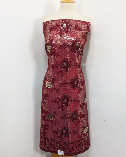 Heavy Embroidered Work  Silk 2PC Unstitched Suit