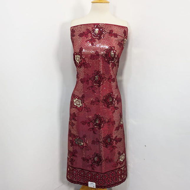 Heavy Embroidered Work  Silk 2PC Unstitched Suit