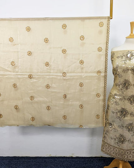 Heavy Embroidered Work  Silk 2PC Unstitched Suit