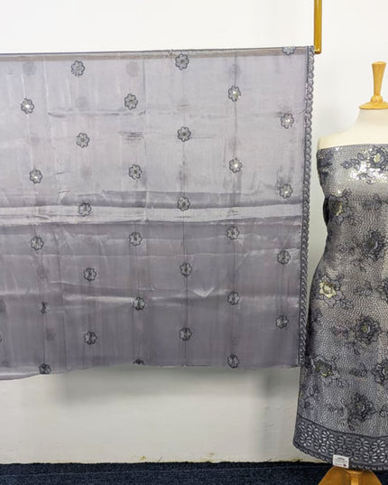 Heavy Embroidered Work  Silk 2PC Unstitched Suit