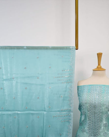 Fancy Embroidered Silk 2PC Unstitched Suit