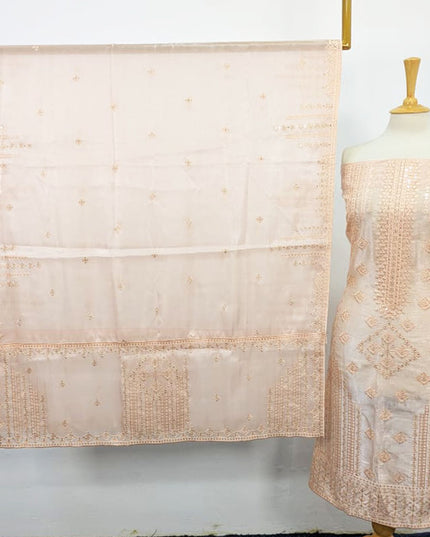 Fancy Embroidered Silk 2PC Unstitched Suit