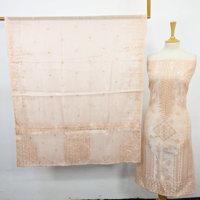 Fancy Embroidered Silk 2PC Unstitched Suit