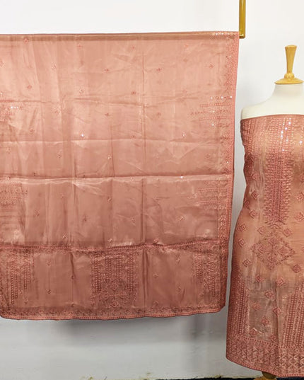 Fancy Embroidered Silk 2PC Unstitched Suit