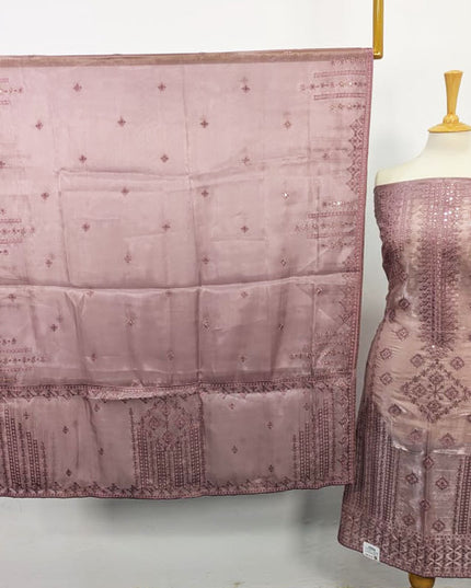 Fancy Embroidered Silk 2PC Unstitched Suit