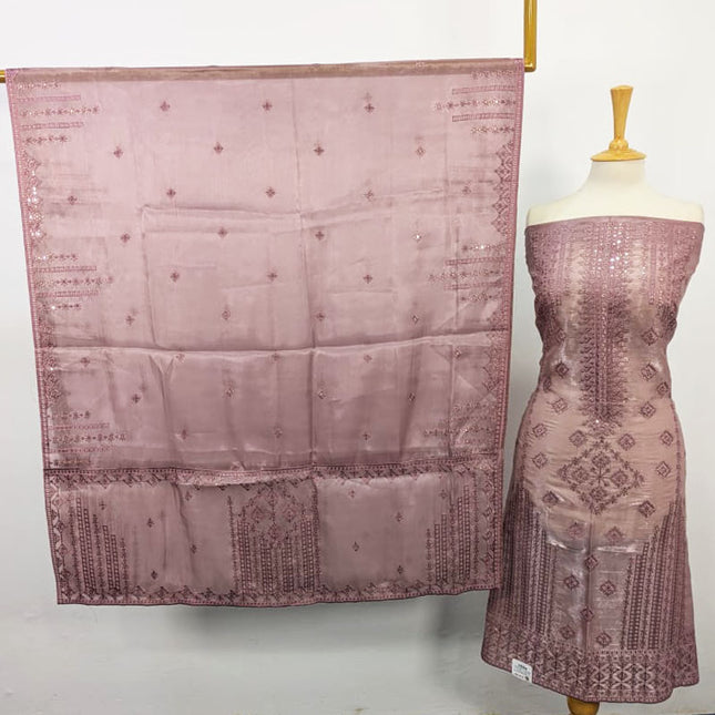 Fancy Embroidered Silk 2PC Unstitched Suit