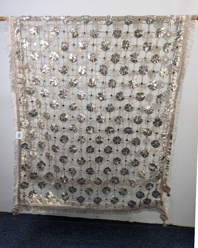Handmade Gotta + Mirror Work Organza Dupatta (Dyeable in All Colors)