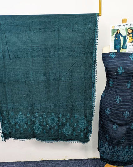 Embroidered Sweet Velvet Peach 3PC Unstitched - Sobia Waseem